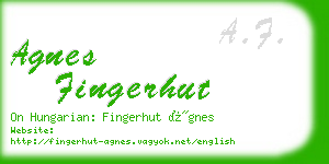 agnes fingerhut business card